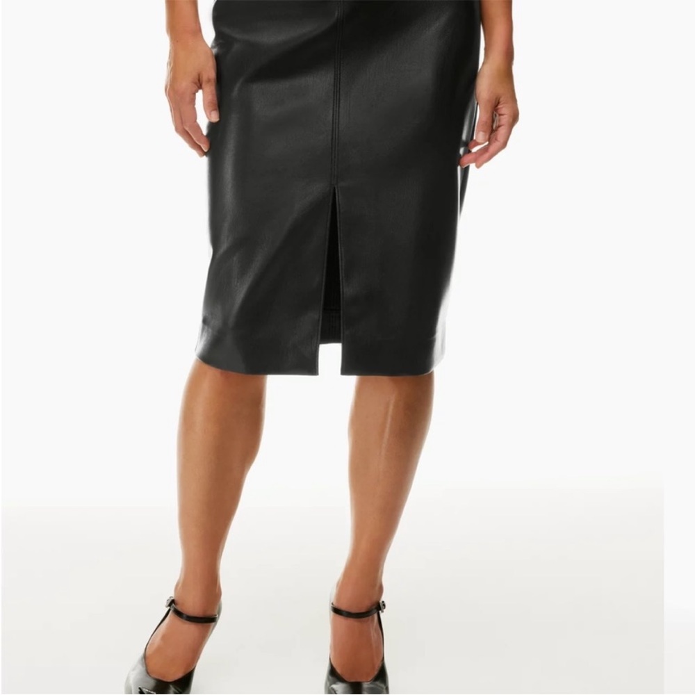 Aritzia Vegan Leather Midi Skirt (size 4)